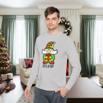 Believe Gnome Adult Long Sleeve Tee