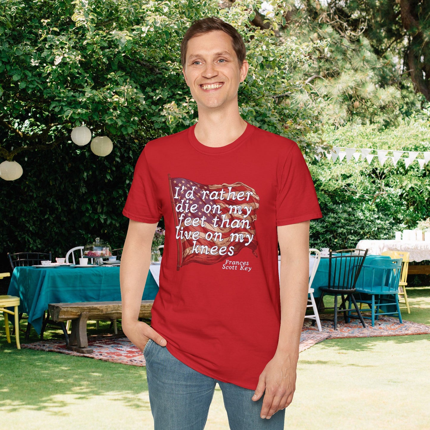 I'd Rather Die On My Feet Than Live On My Knees Adult T-shirt