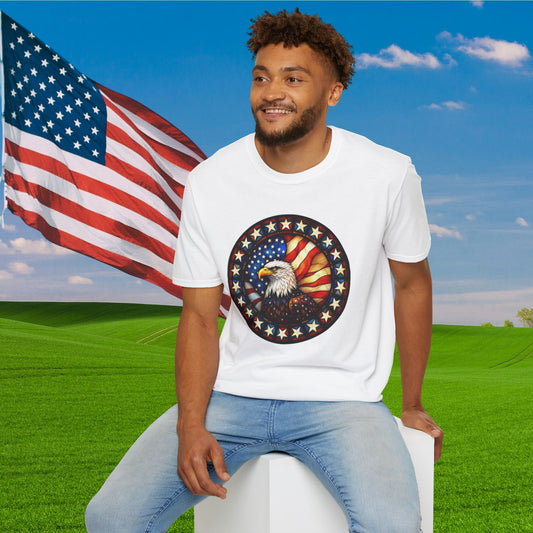 Stained Glass Eagle Adult T-shirt