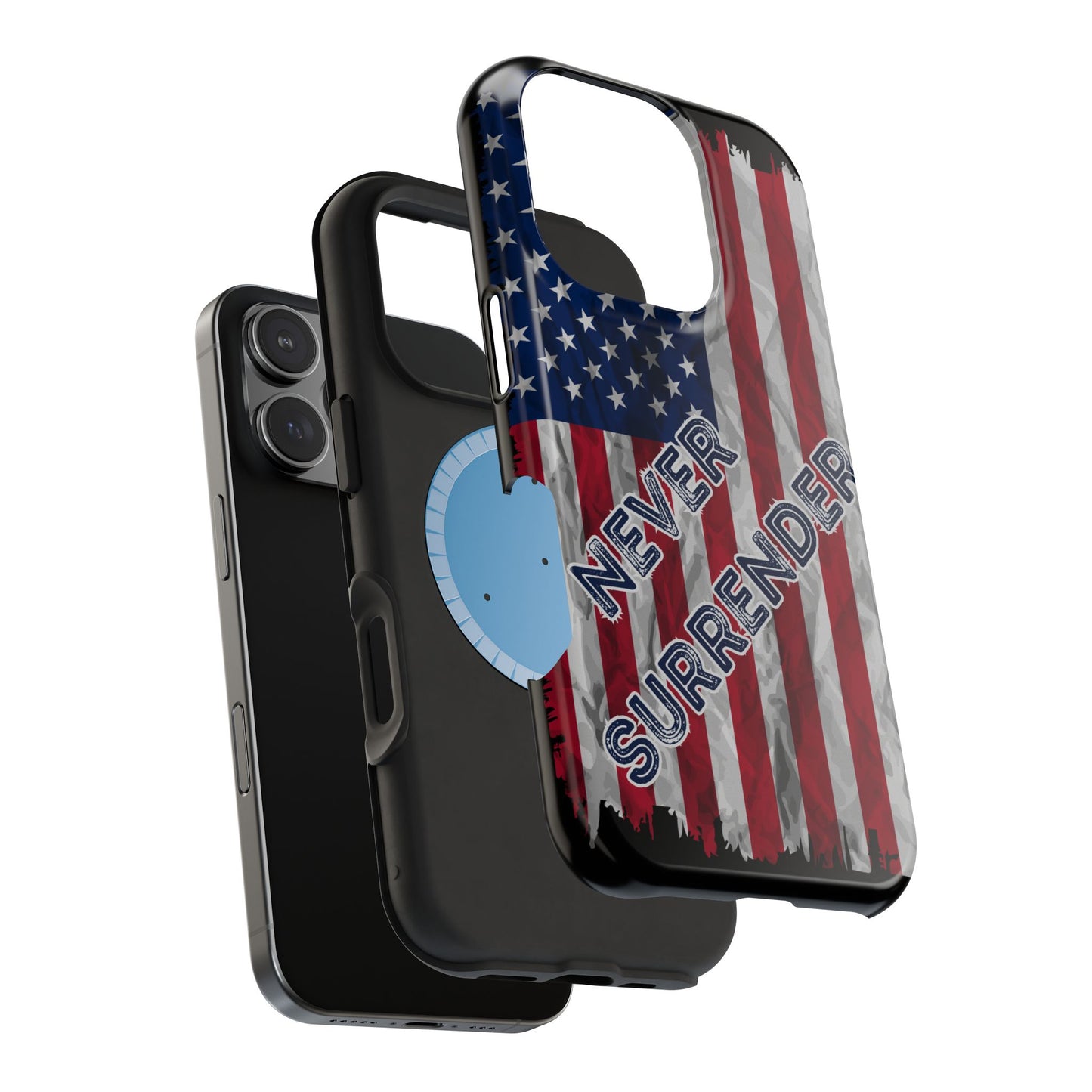 Never Surrender American Flag MagSafe® Compatible Tough Case for iPhone