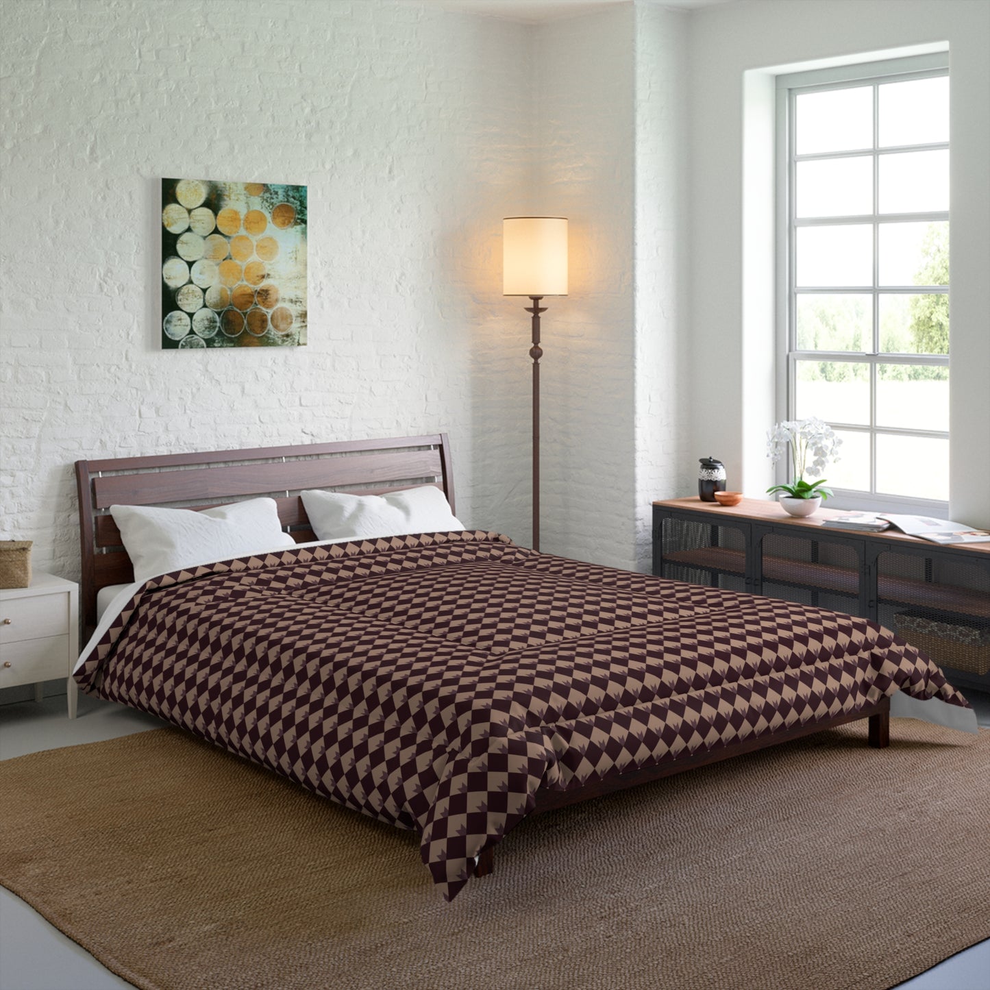 Diamond Bloom-Crimson & Plum Basic Bedding Set