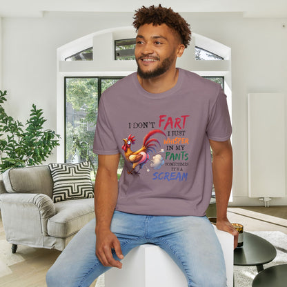 I Don't Fart I Just Whisper in my Pants... Adult T-shirt