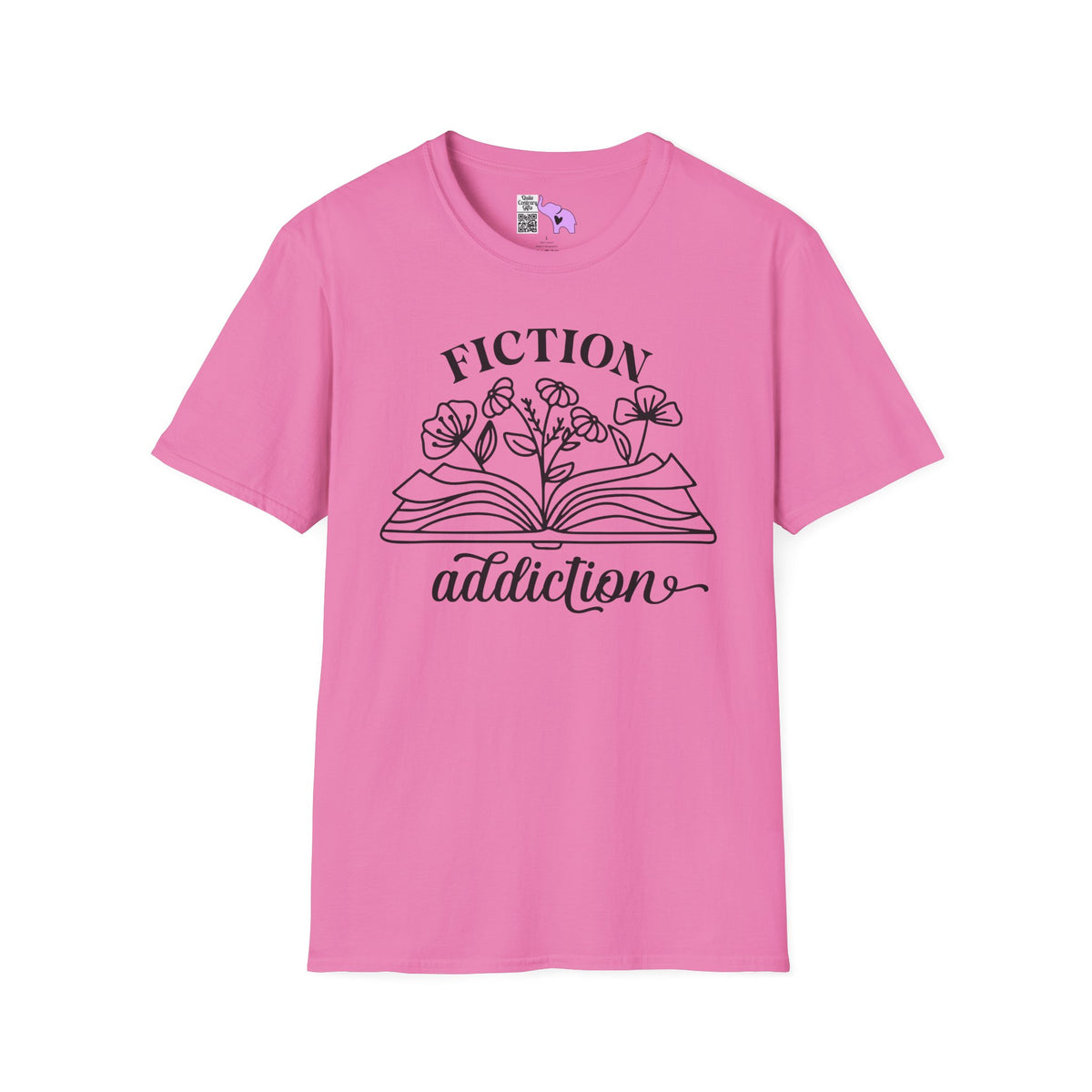 Fiction Addiction (Flowers, Open Book) Adult T-shirt