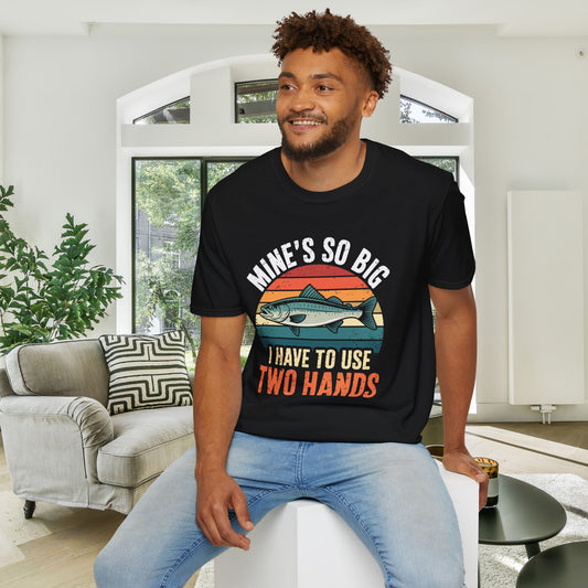 Mine's So Big I Have To Use Two Hands (Fish) Adult Tshirt