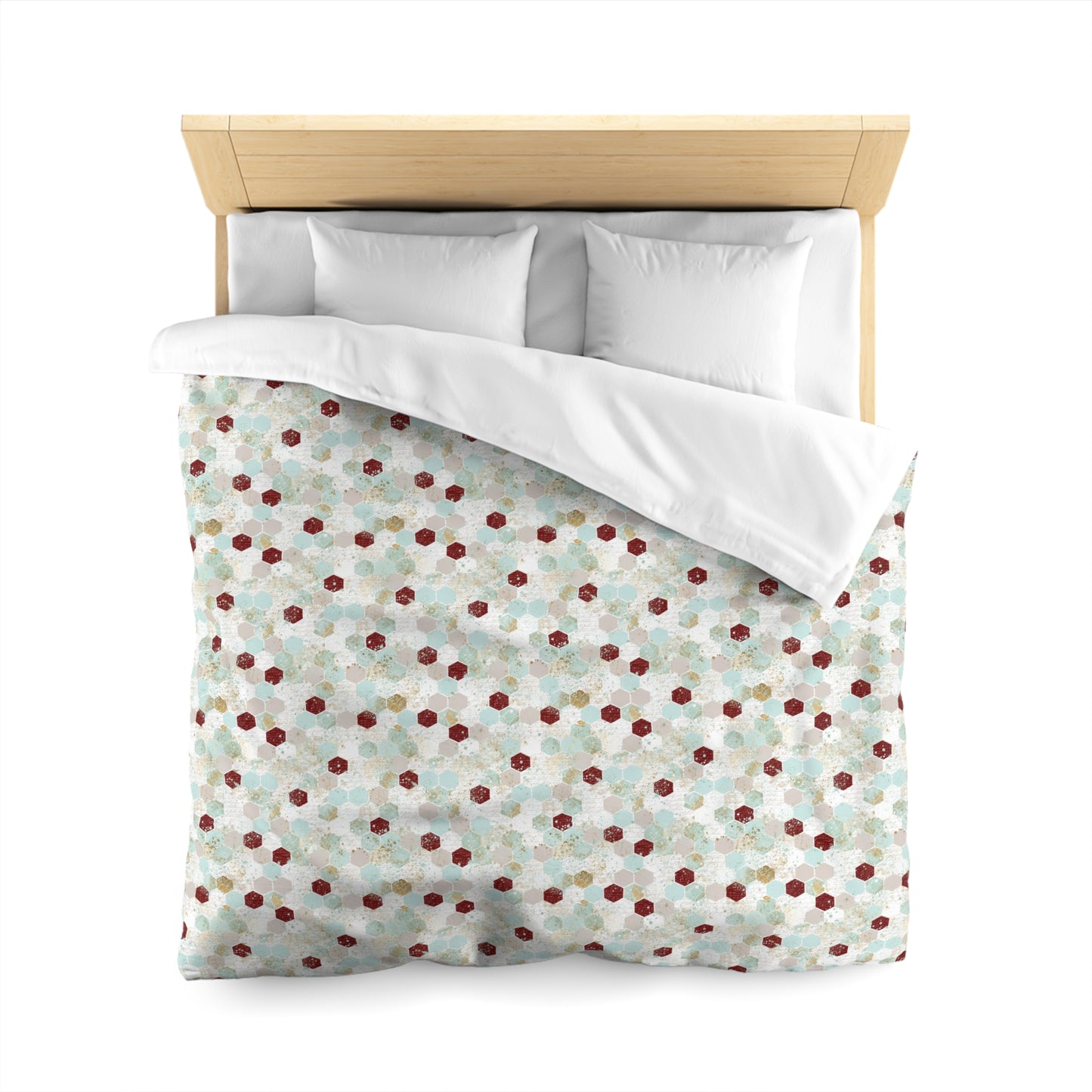 Love Letters & Honeycomb Microfiber Duvet Cover