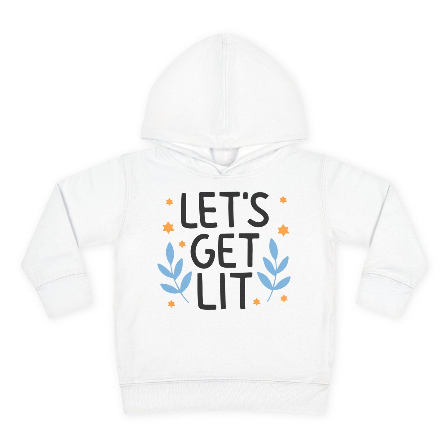 Hanukkah Let's Get Lit Toddler Pullover Fleece Hoodie