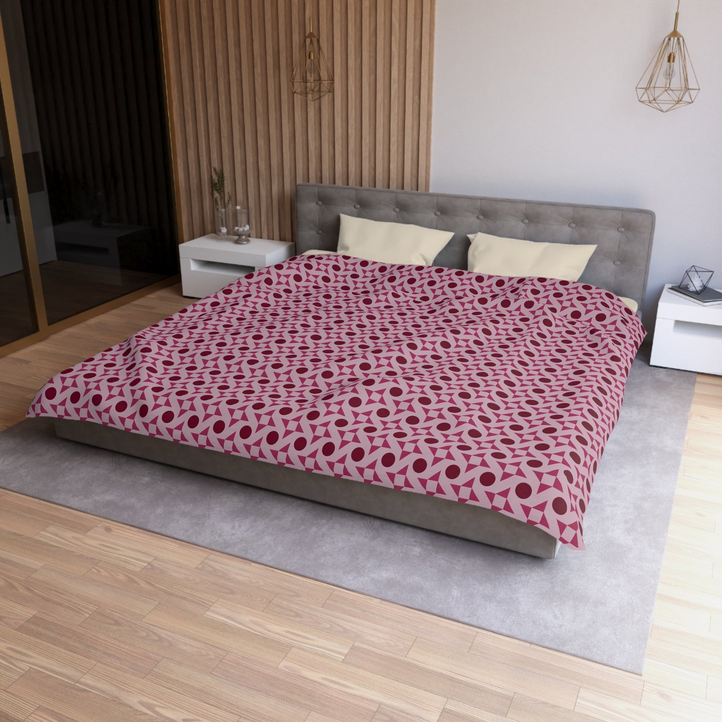 Crimson Pinwheels Microfiber Duvet Cover