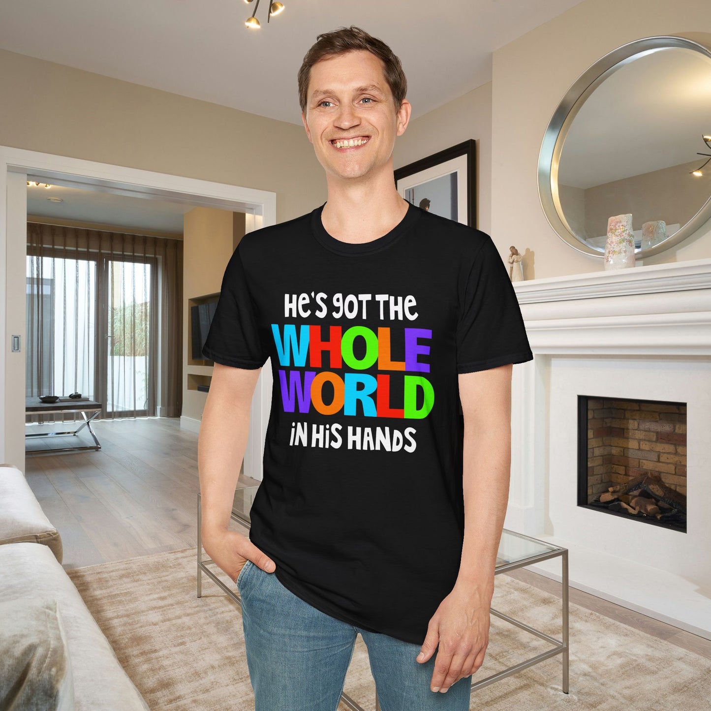 He's Got The Whole World In His Hands Adult T-shirt