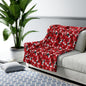 Inked Poinsettias Fleece Blanket