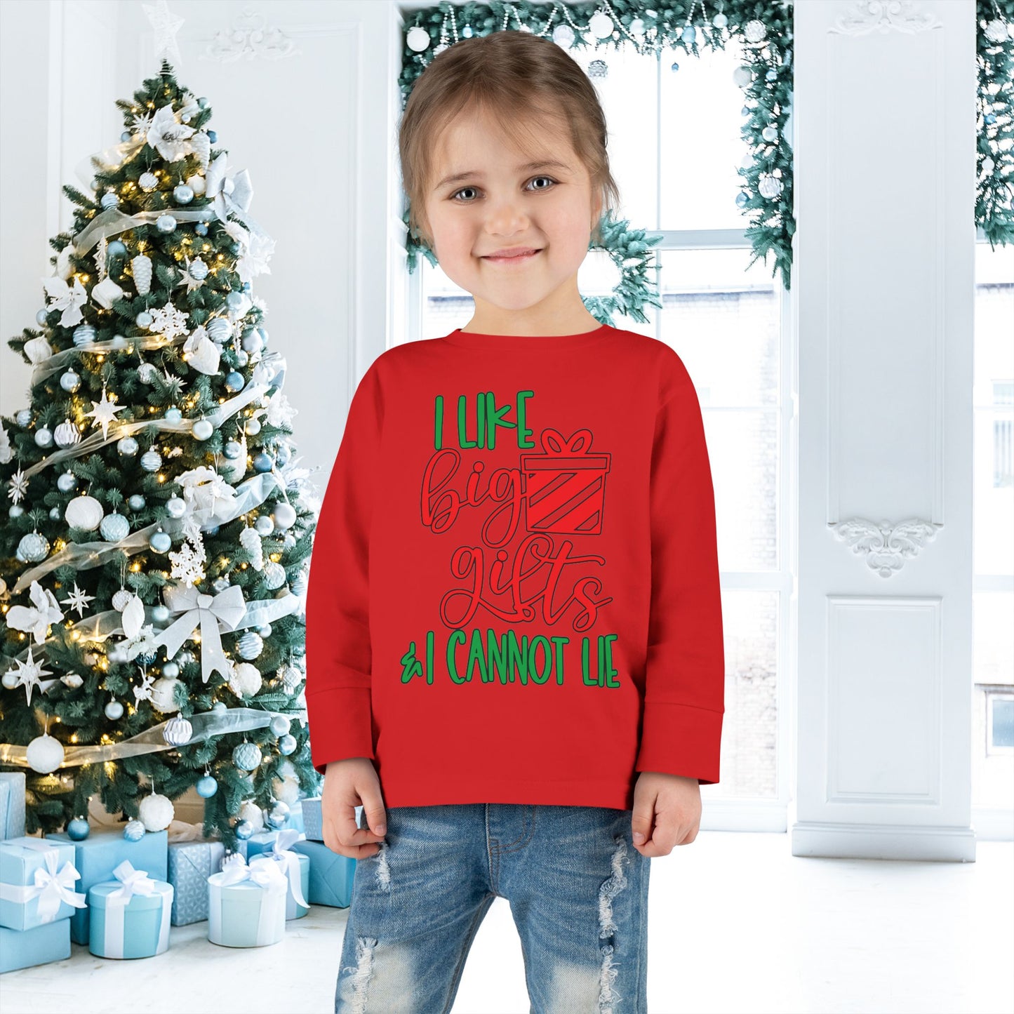 I Like Big Gifts & I Cannot Lie Toddler Long Sleeve Tee