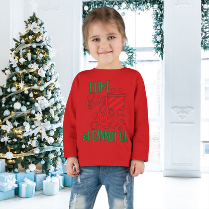 I Like Big Gifts & I Cannot Lie Toddler Long Sleeve Tee
