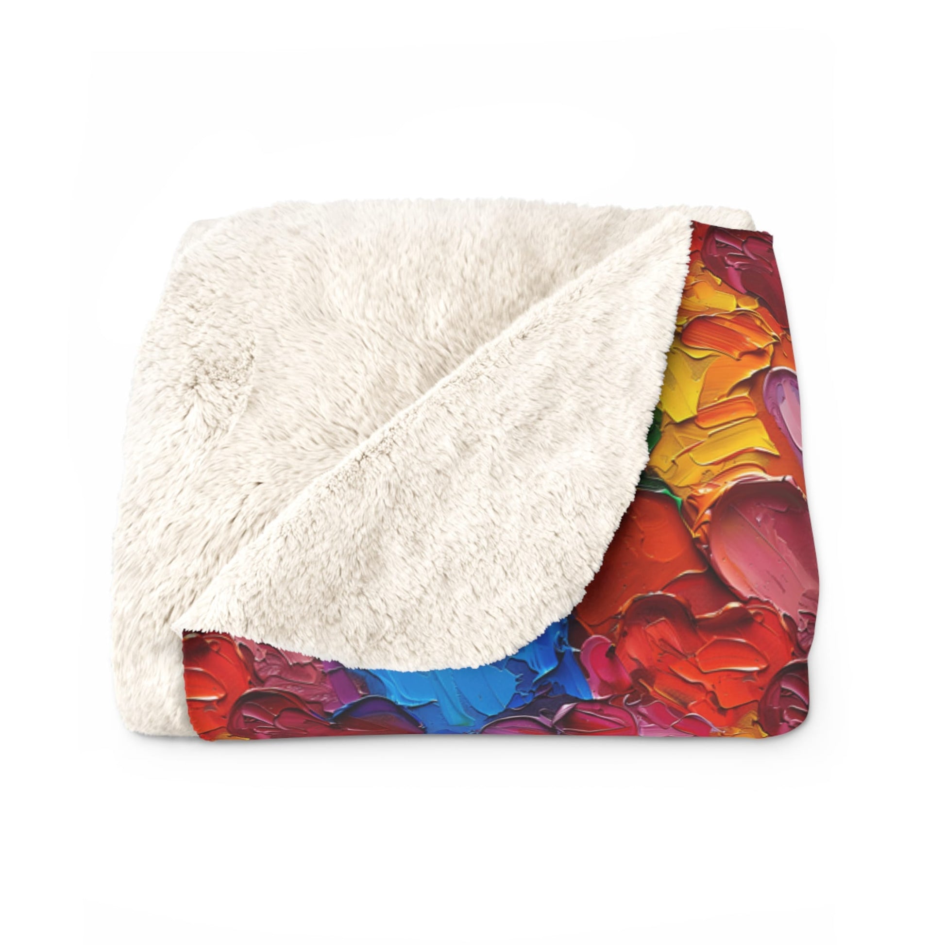 Palette Knife Hearts Fleece Blanket
