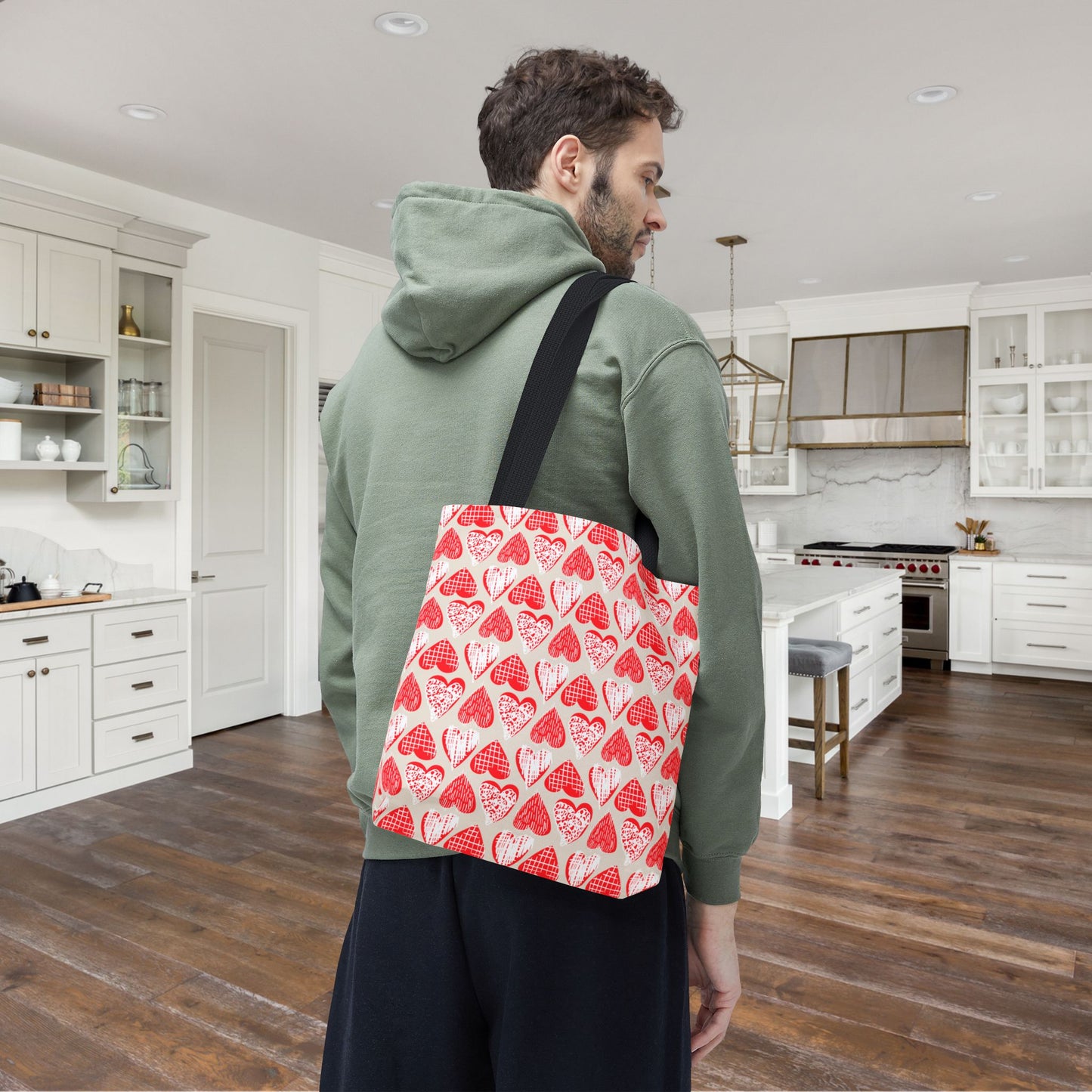Doodle Hearts Canvas Tote Bag