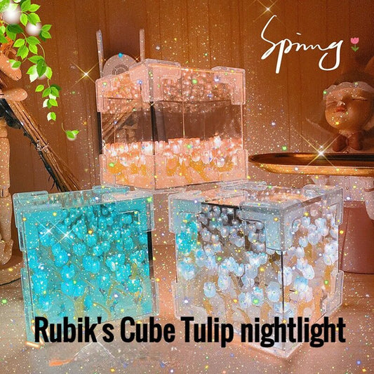 Mirror Cube Tulip Light Box