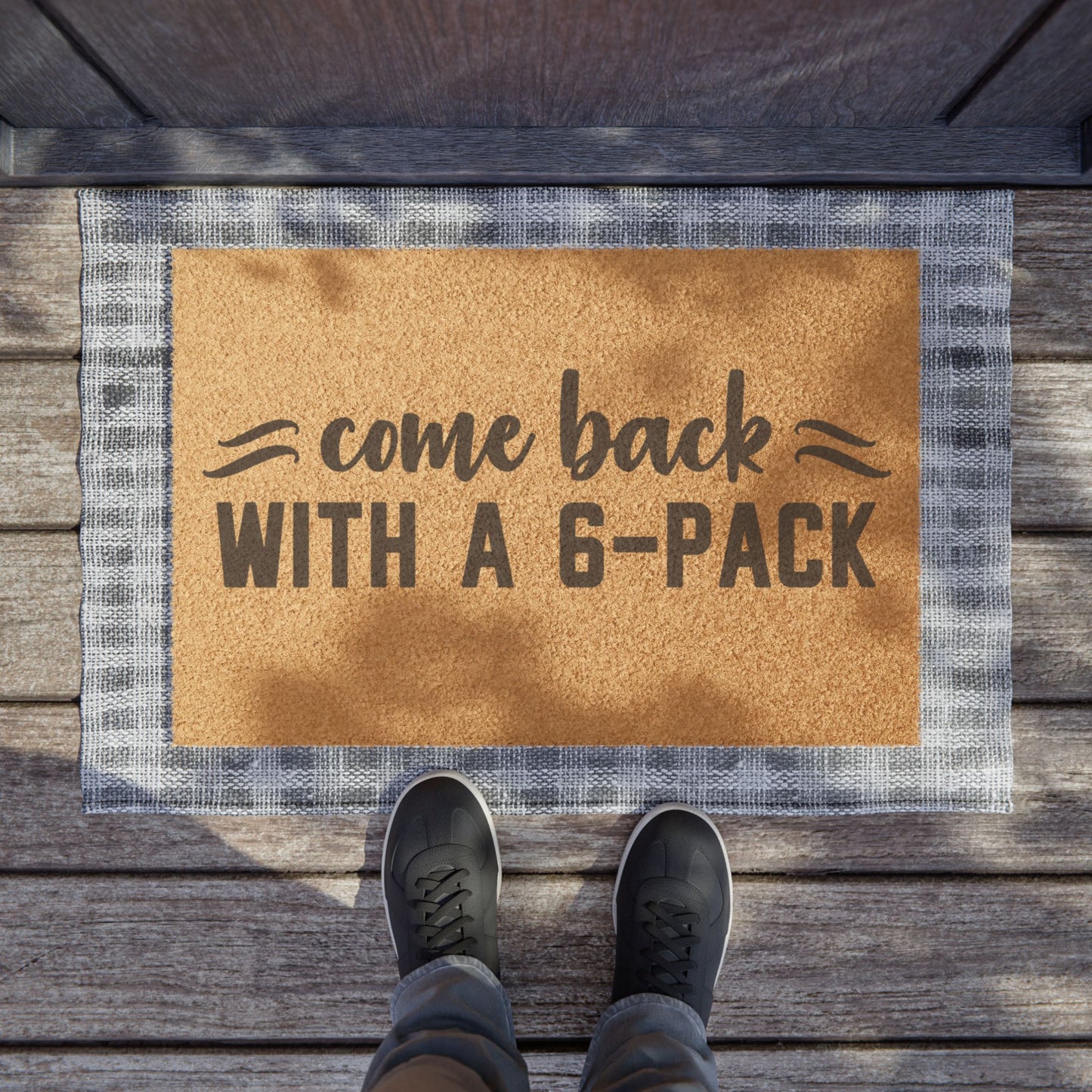 Come Back With A 6-Pack Coconut Fiber Doormat