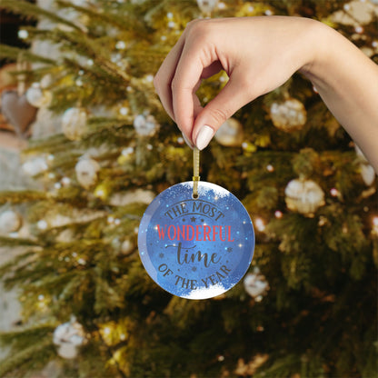 The Most Wonderful Time Of Year Glass Ornament