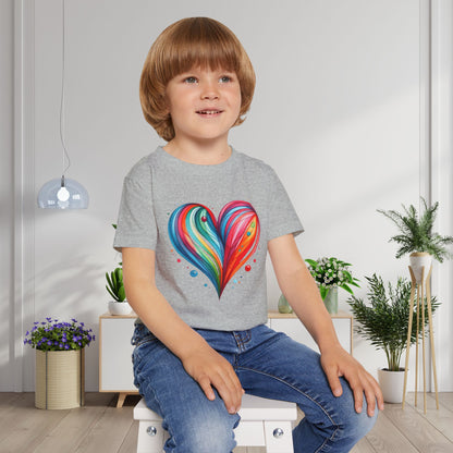 Blushing Rainbow Heart Heavy Cotton™ Toddler T-shirt