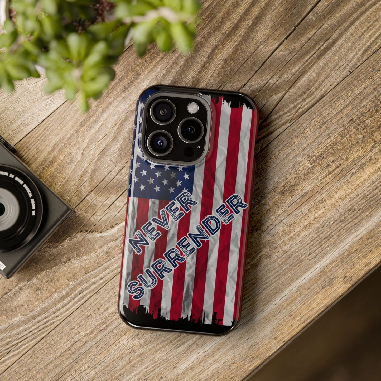 Never Surrender American Flag Impact-Resistant Cases