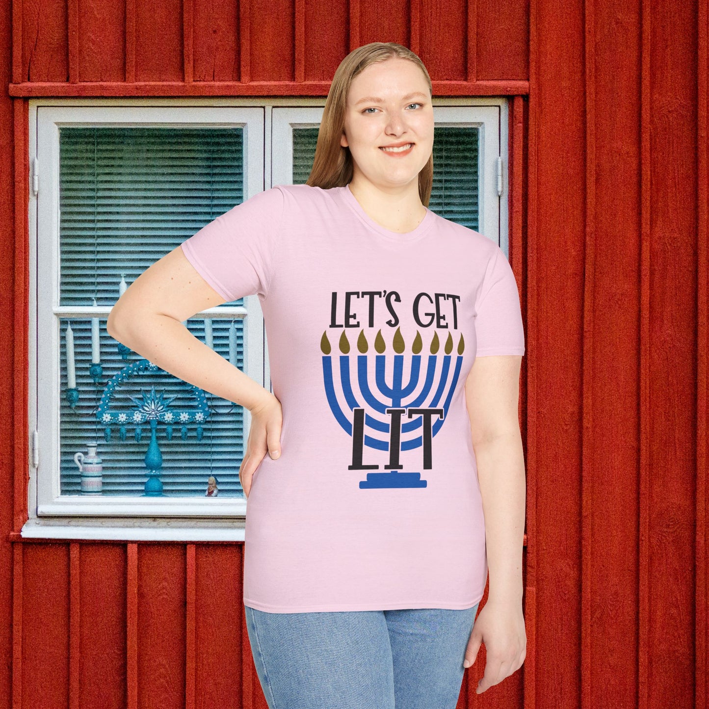 Lets Get Lit Menorah Adult T-shirt