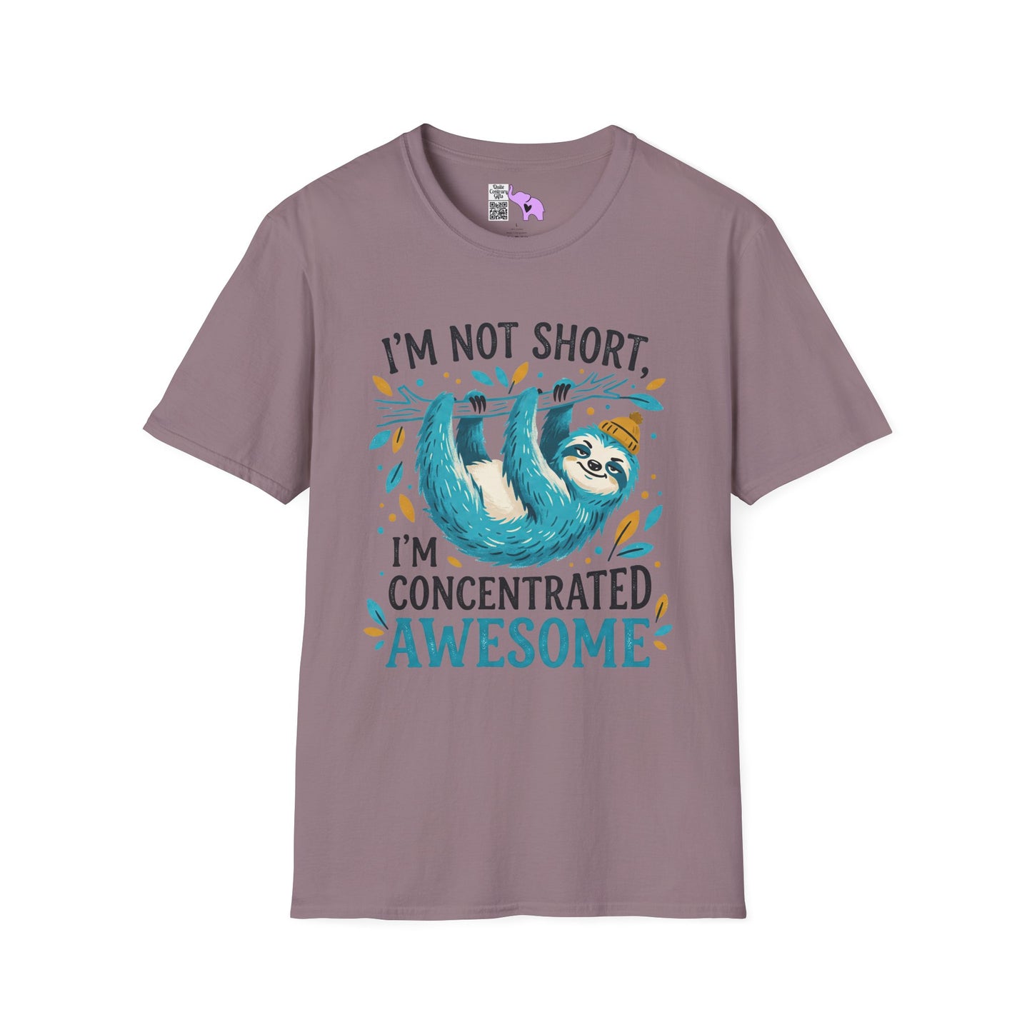 ""I'm Not Short I'm Concentrated Awesome (Sloth on Branch) Adult T-shirt