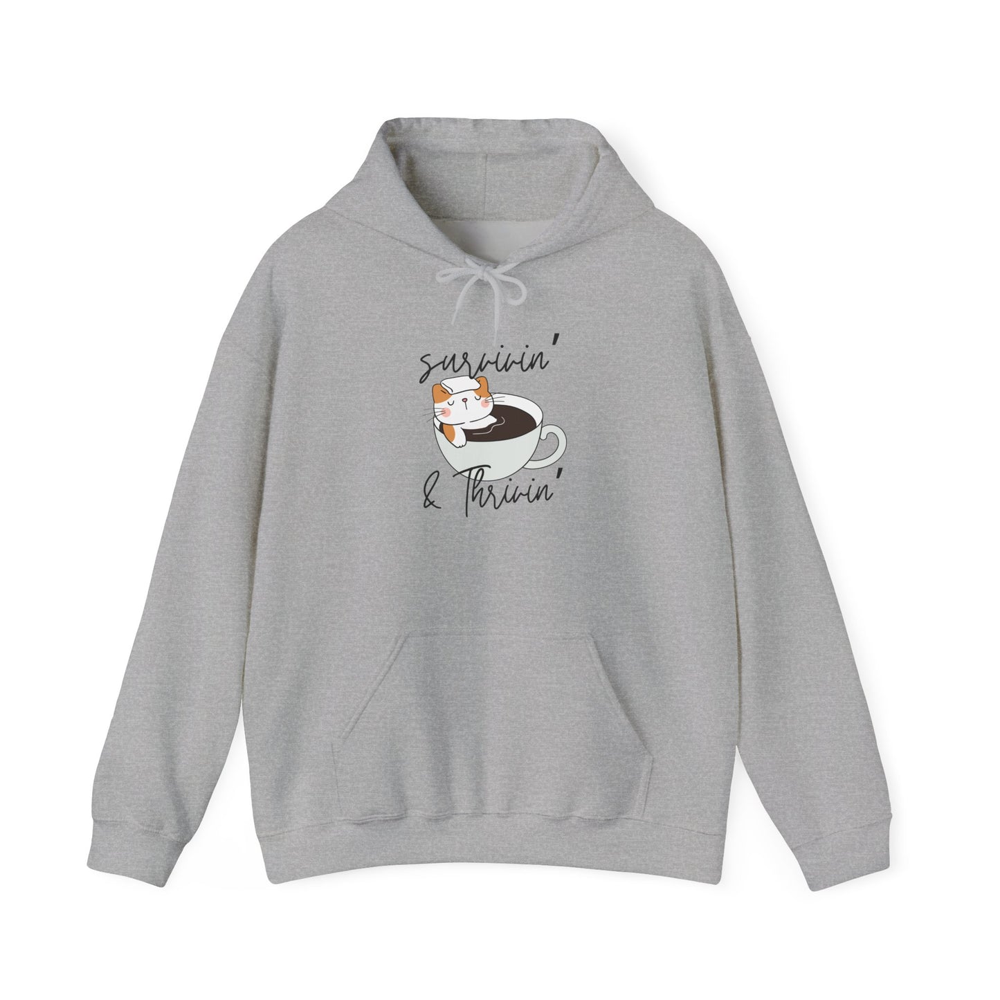 Survivin' and Thrivin' Cat Heavy Blend™ Hooded Sweatshirt