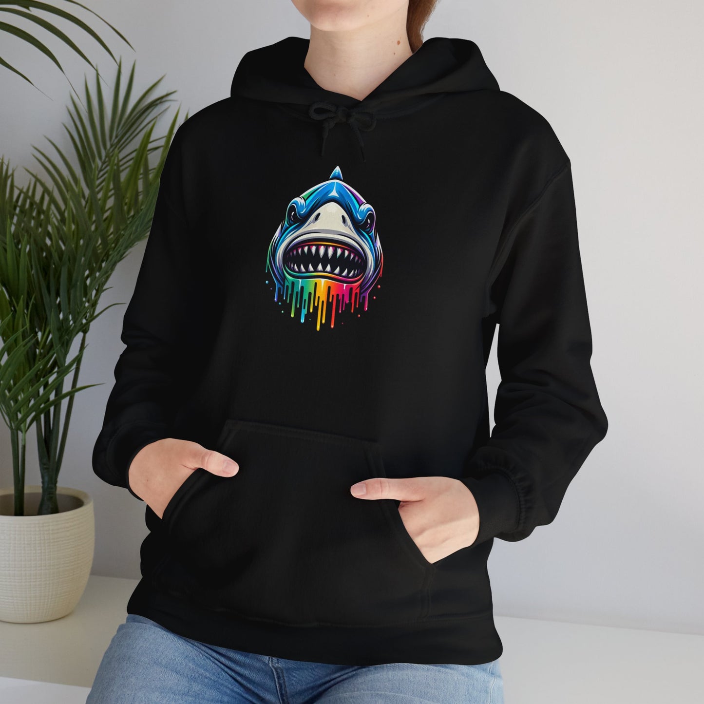 Colorful Shark Heavy Blend™ Hooded Sweatshirt