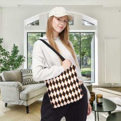 Midnight Ember Harlequin Canvas Tote Bag