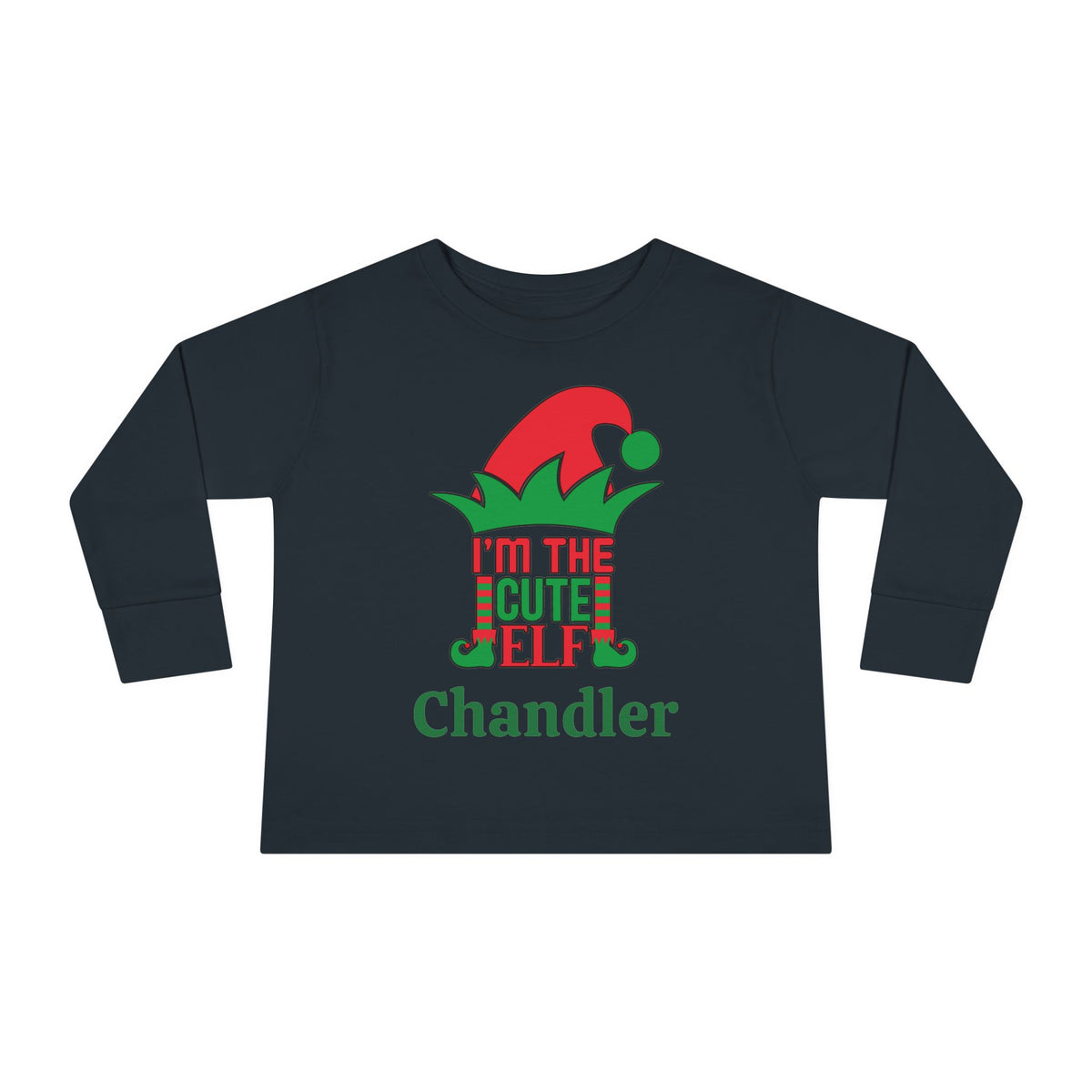 I'm The Cute Elf Personalized Toddler Long Sleeve Tee
