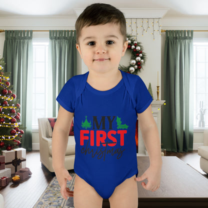 My First Christmas Infant Baby Rib Bodysuit