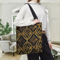 Golden Star Lattice Canvas Tote Bag