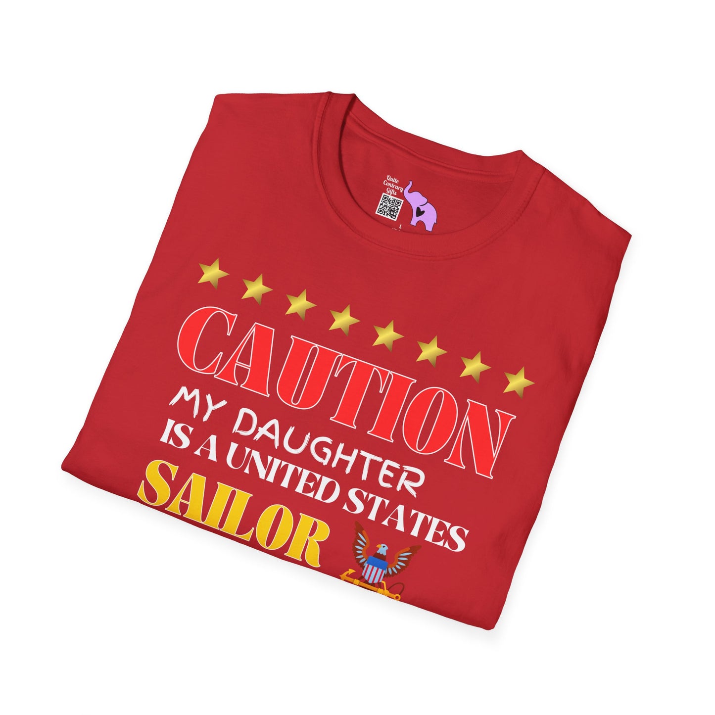 Caution My Daughter is a US Sailor I've Been Known to Brag (Dad) Adult Softstyle T-Shirt