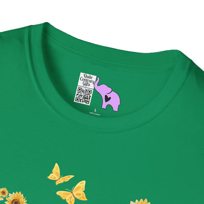 Sunflower Heart & Butterflies Adult T-shirt