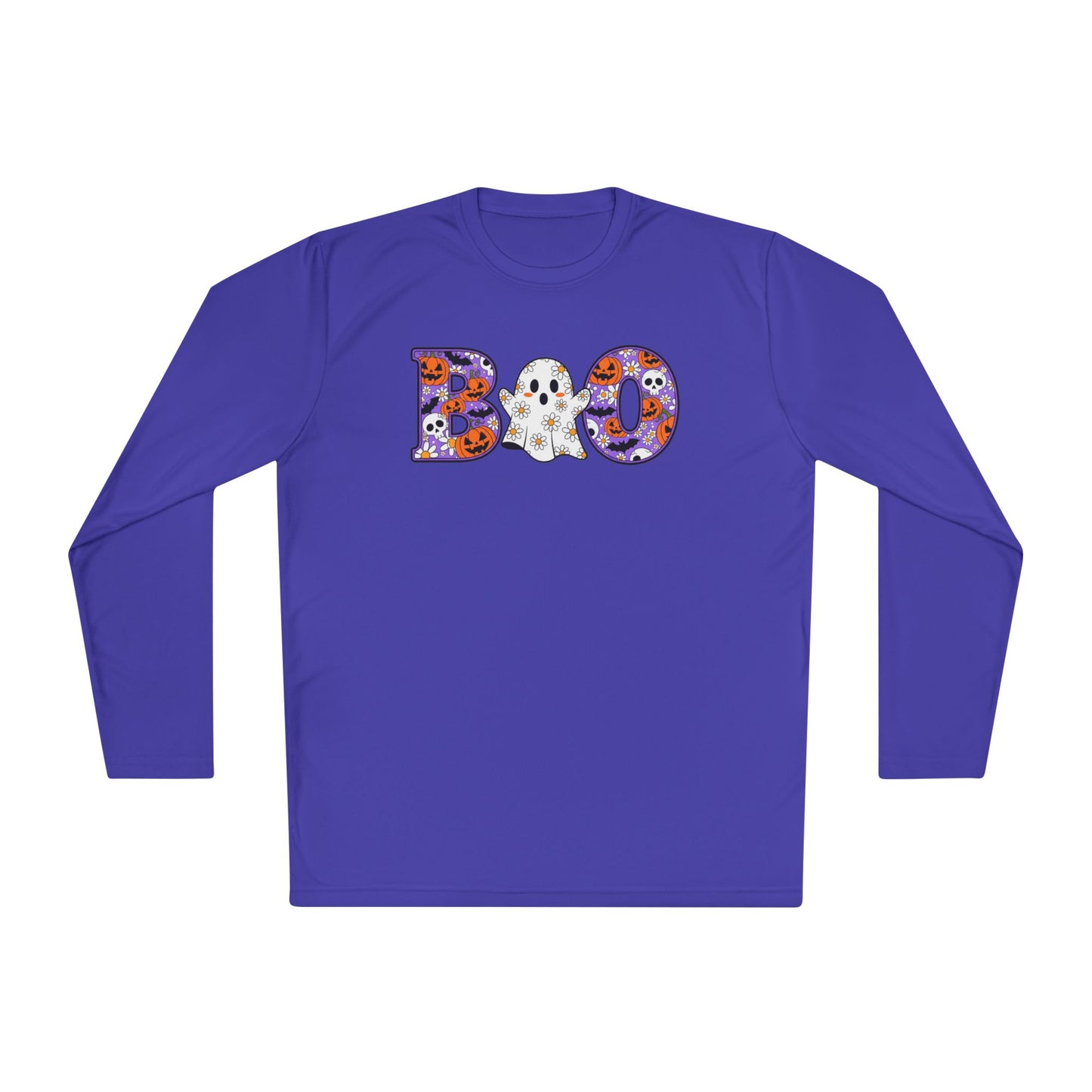 Cute Floral Boo w/Ghost Adult Long Sleeve Tee
