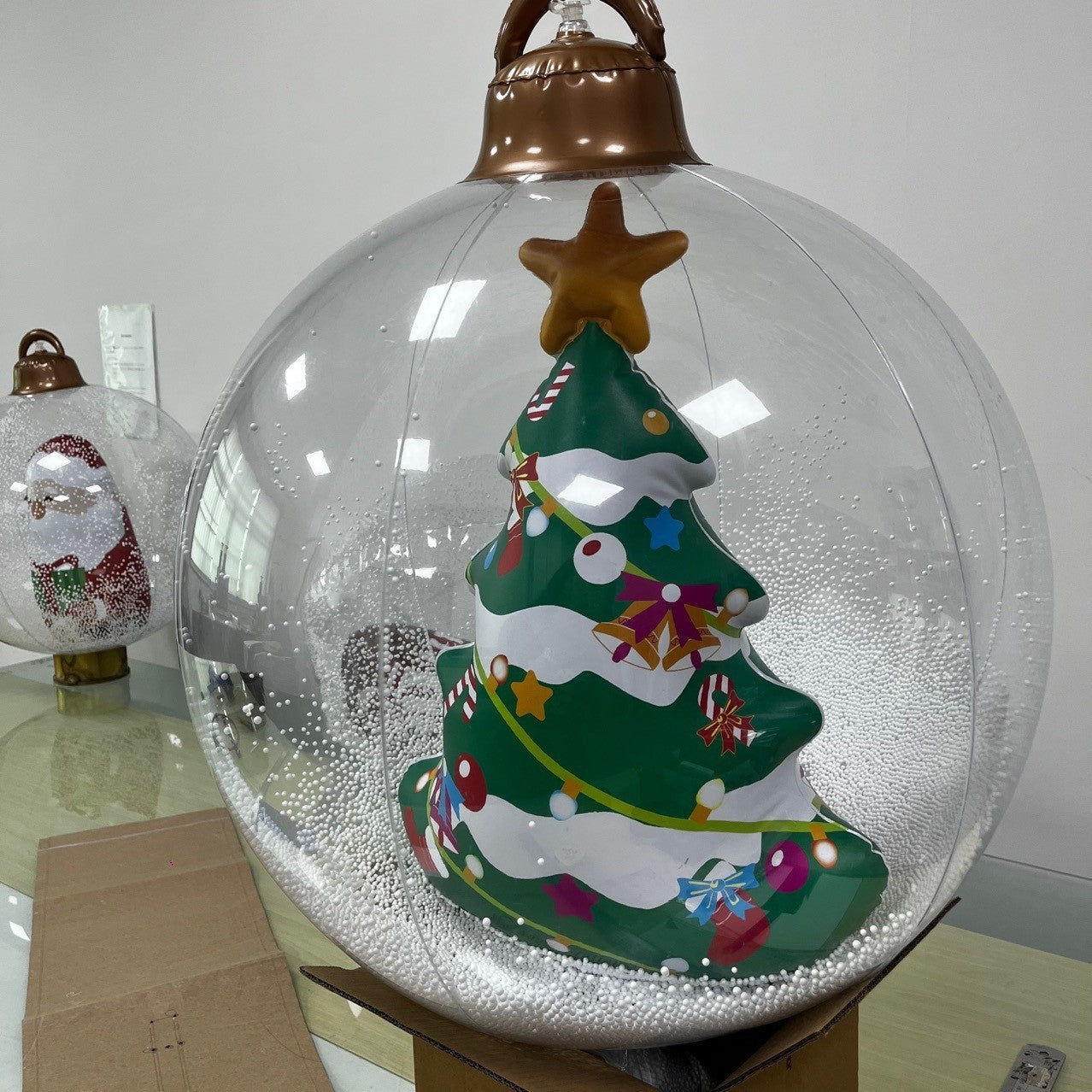 Inflatable Color-Changing Light Up Christmas Ball Lawn Ornament