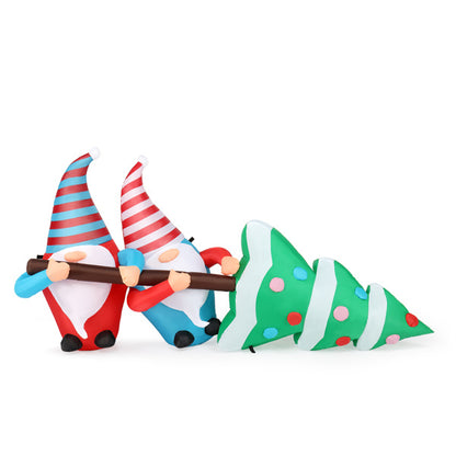 Festive Gnome Elves with Christmas Tree LED Inflatable
