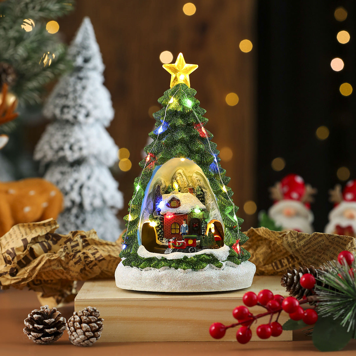 Christmas Village Rotating Light-Up Musical Sets