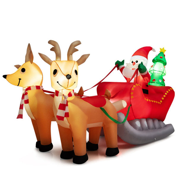 Lighted Inflatable Santa Riding Sled – 7.2FT Christmas Yard Decor