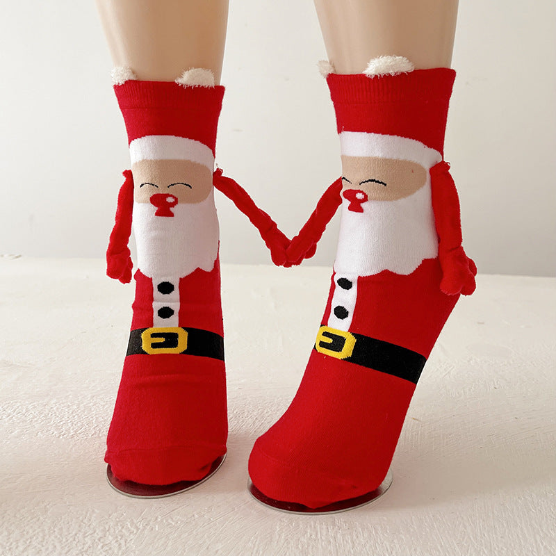 Adorable Christmas Magnetic Hand Holding Socks