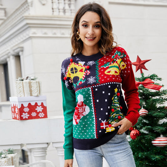 Merry & Bright Navy Christmas Sweater