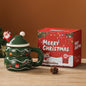 Christmas Mugs with Santa Hat Lids