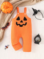 Embroidered Halloween Pumpkin Grimace Corduroy Overalls