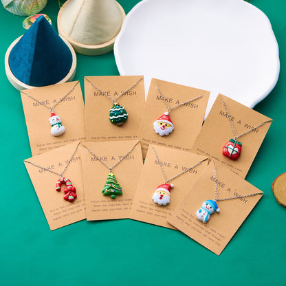 Cute Cartoon Resin Christmas Necklace Variety