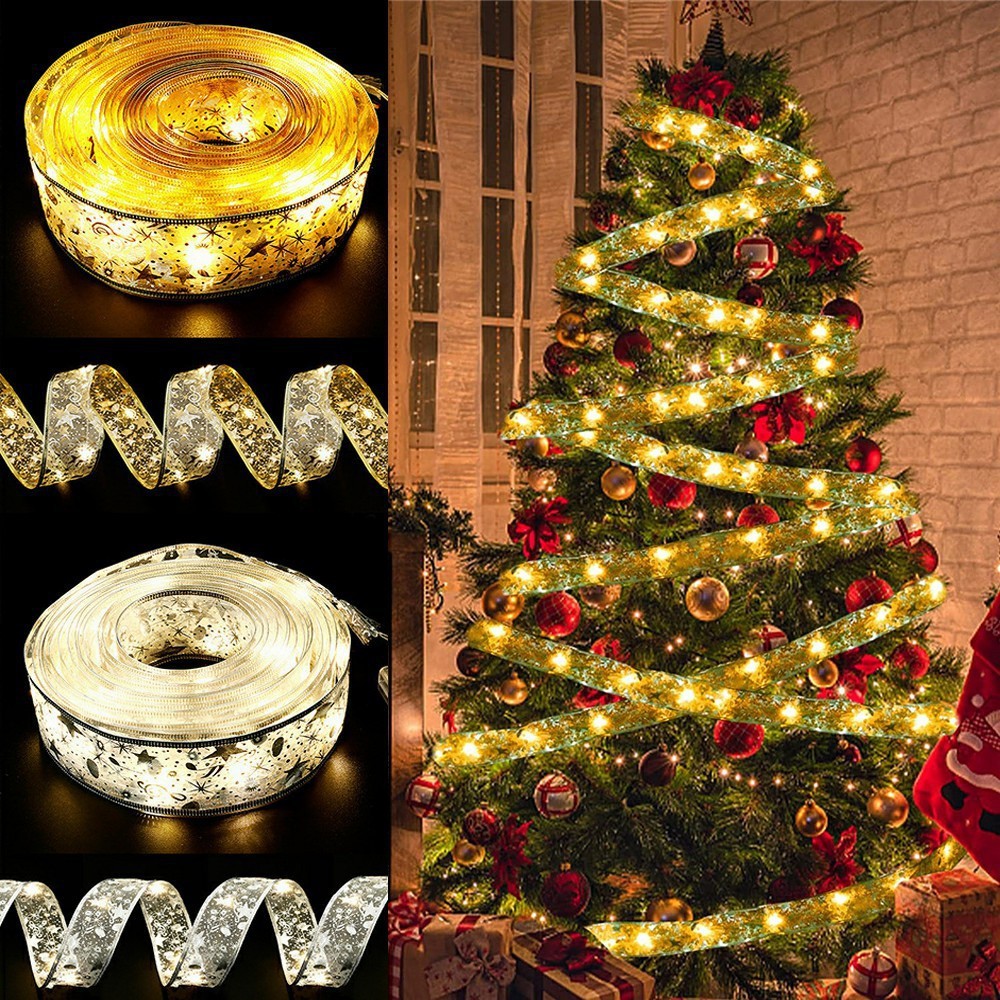 Double Layer Gold/Silver LED String Light Ribbon