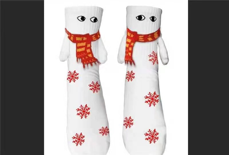 Magnetic Hand-Holding Christmas Socks