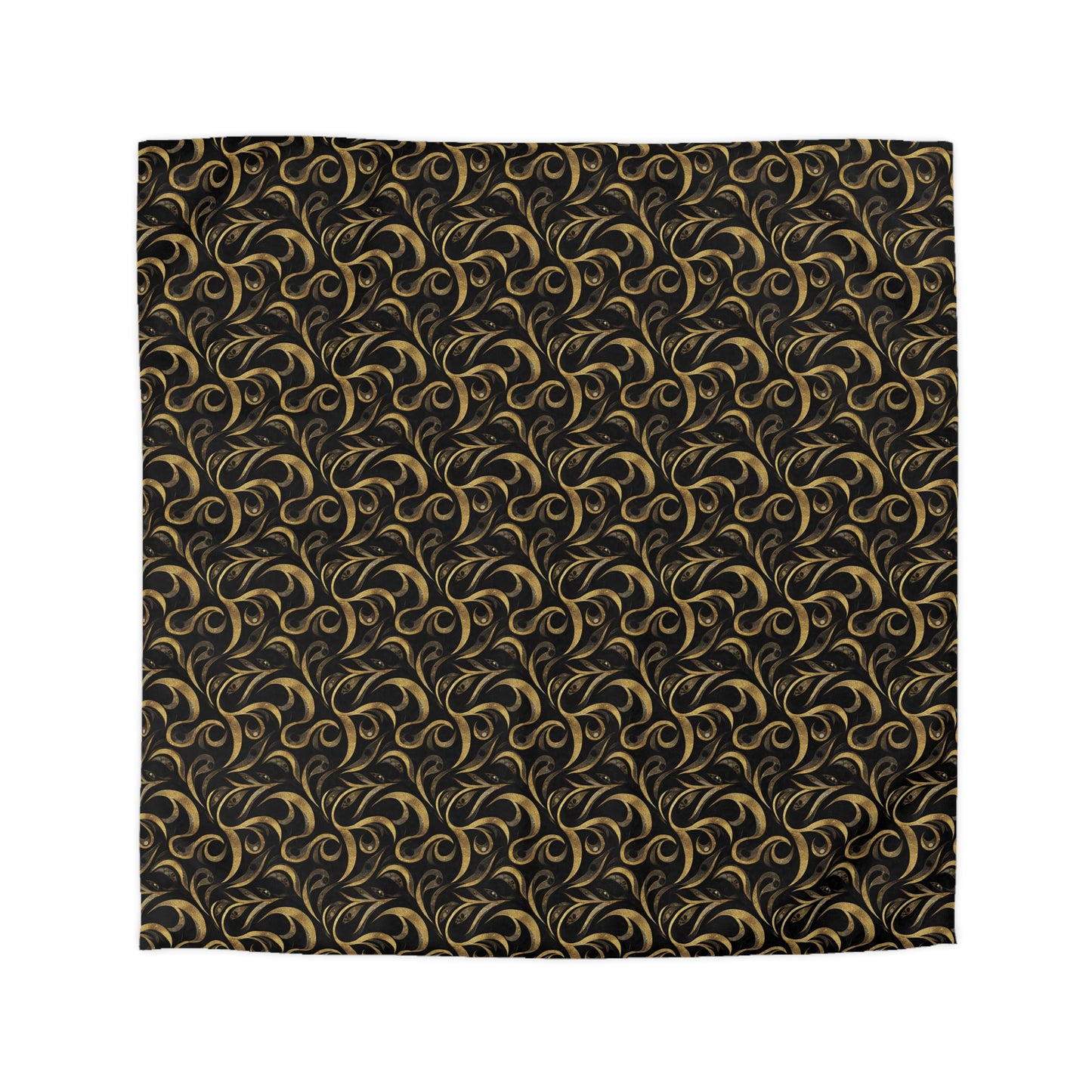 Golden Noir Swirl Duvet Bedding Set