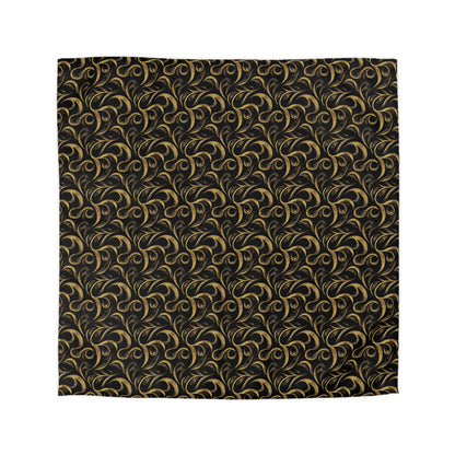 Golden Noir Swirl Duvet Bedding Set