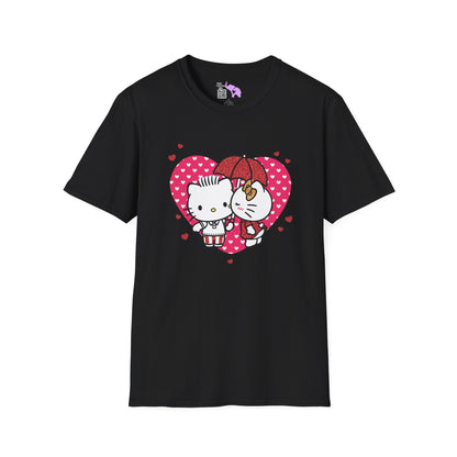 Valentines Hello Kitty Couple Adult T-shirt