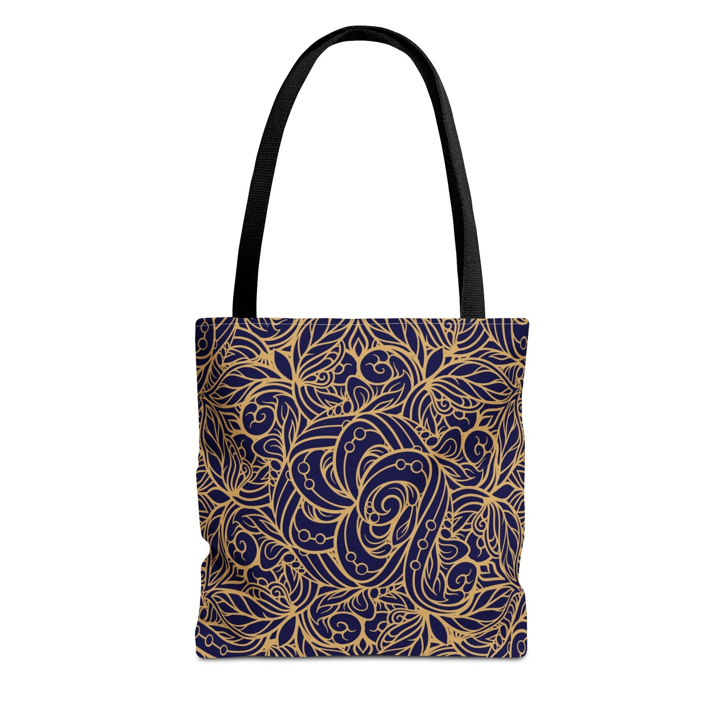 Golden Midnight Radiance Mandala Canvas Tote Bag