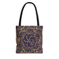 Golden Midnight Radiance Mandala Canvas Tote Bag
