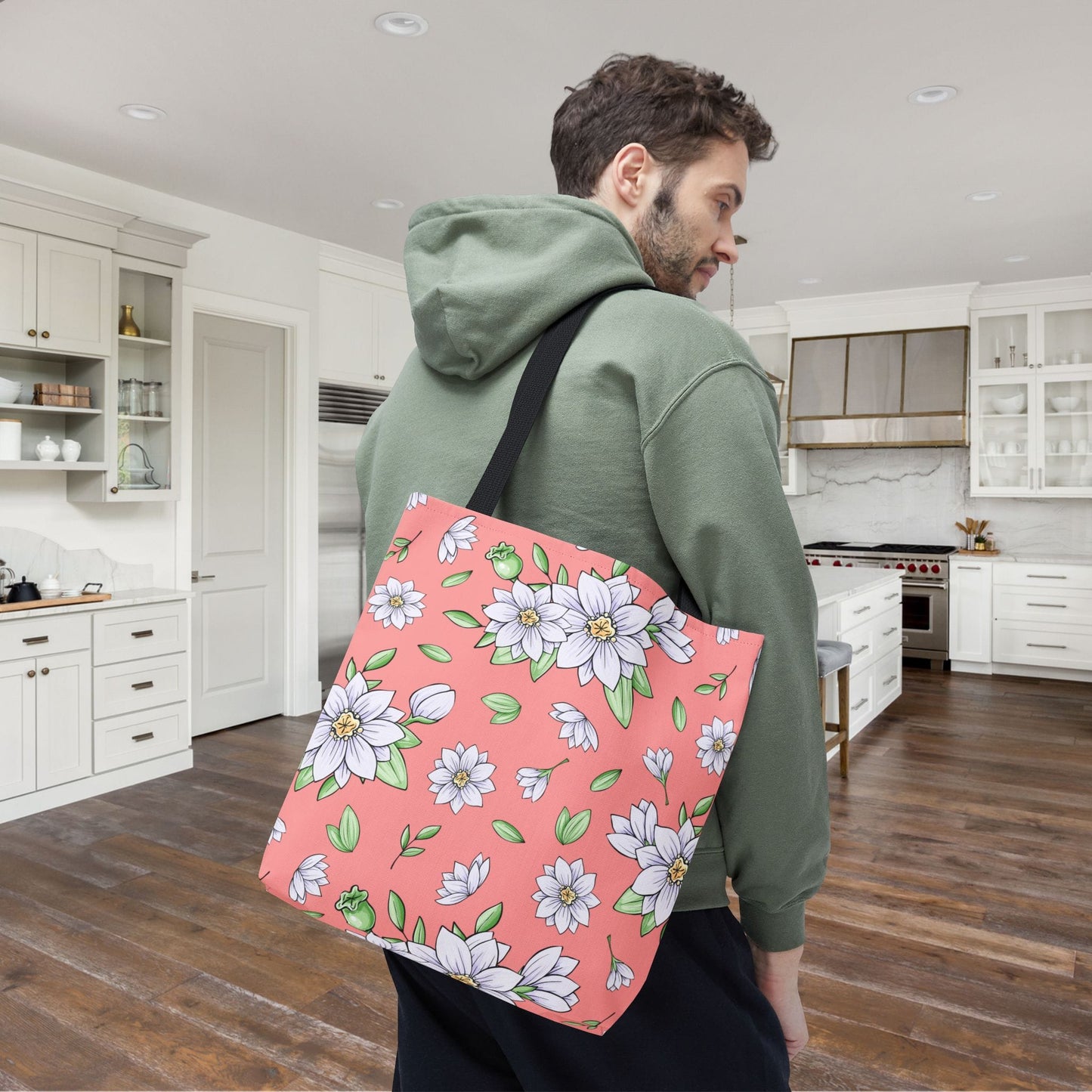 Jasmine Blush Garden Canvas Tote Bag